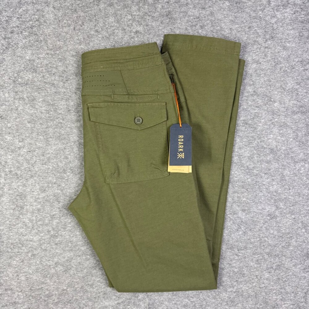 Roark Pants Mens Size 28 Olive Green Military Army Layover 2.0 Travel Commuter